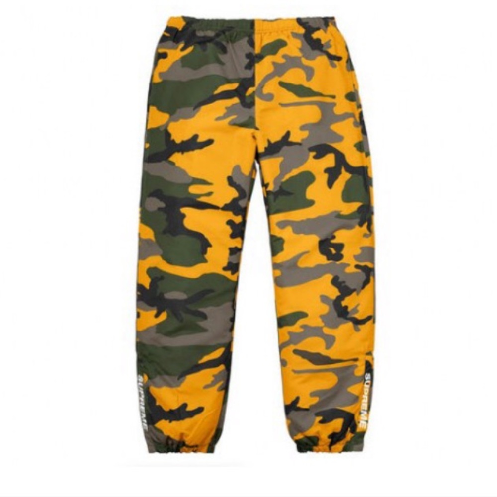 Supreme Yellow Camo Warm Up Pants